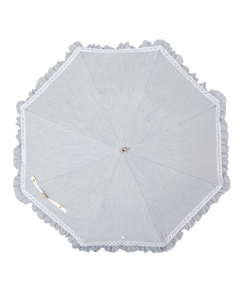 MOONBAT 【遮光/晴雨兼用日傘】POLO RALPH LAUREN（ポロラルフローレン）折りたたみ日傘 ストライプフリル 遮熱 遮光 UV 