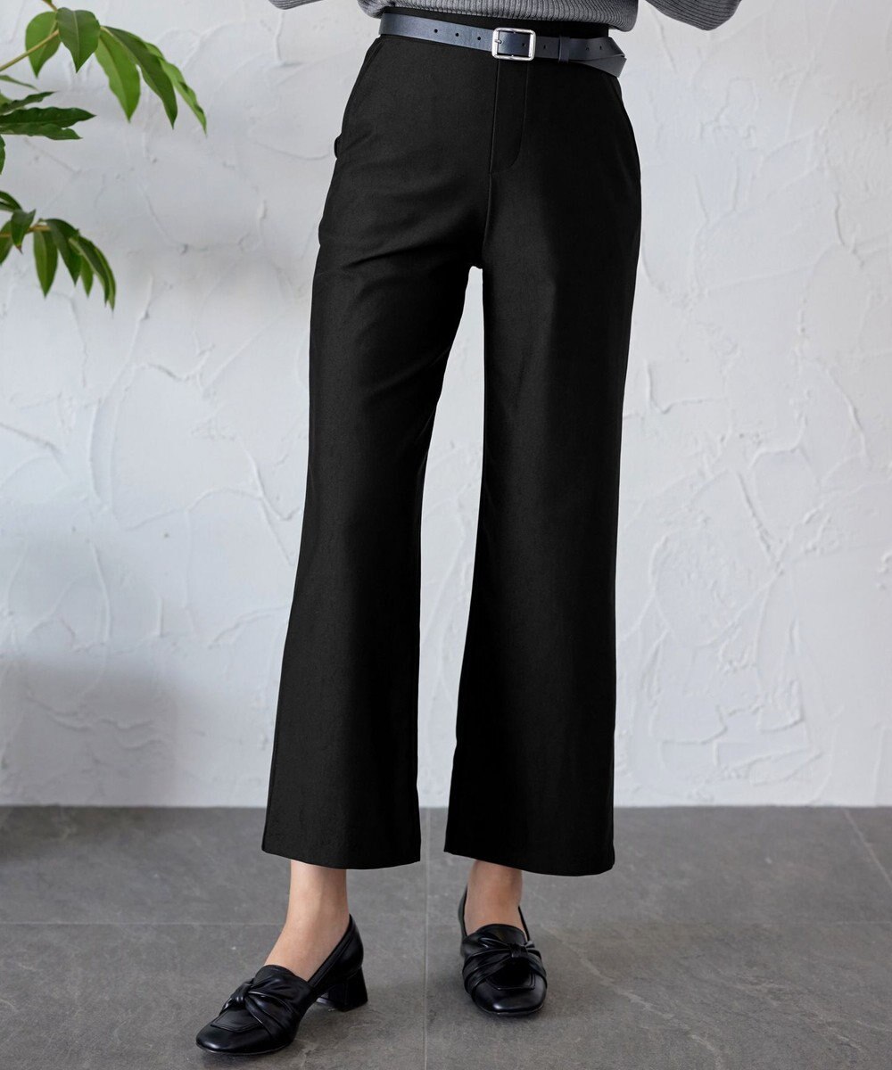 Tiaclasse 【日本製・新色追加・洗える・ストレッチ】エアシルキーワイドパンツ 