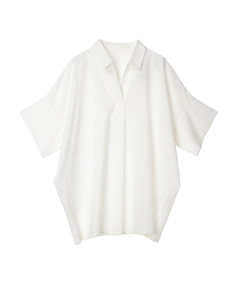 Green Parks 綿麻混スキッパーシャツ 