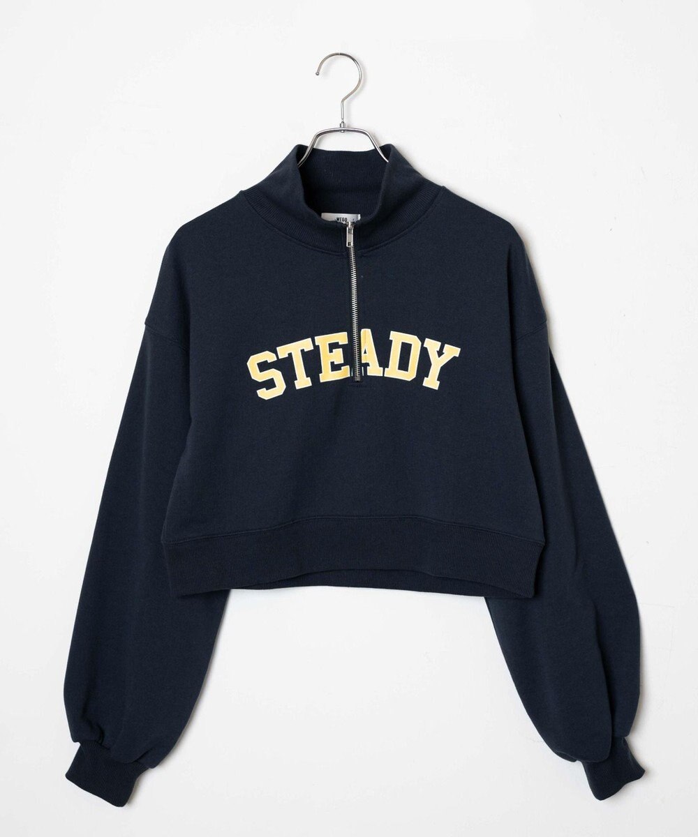 WEGO ハーフジップショートスウェット 