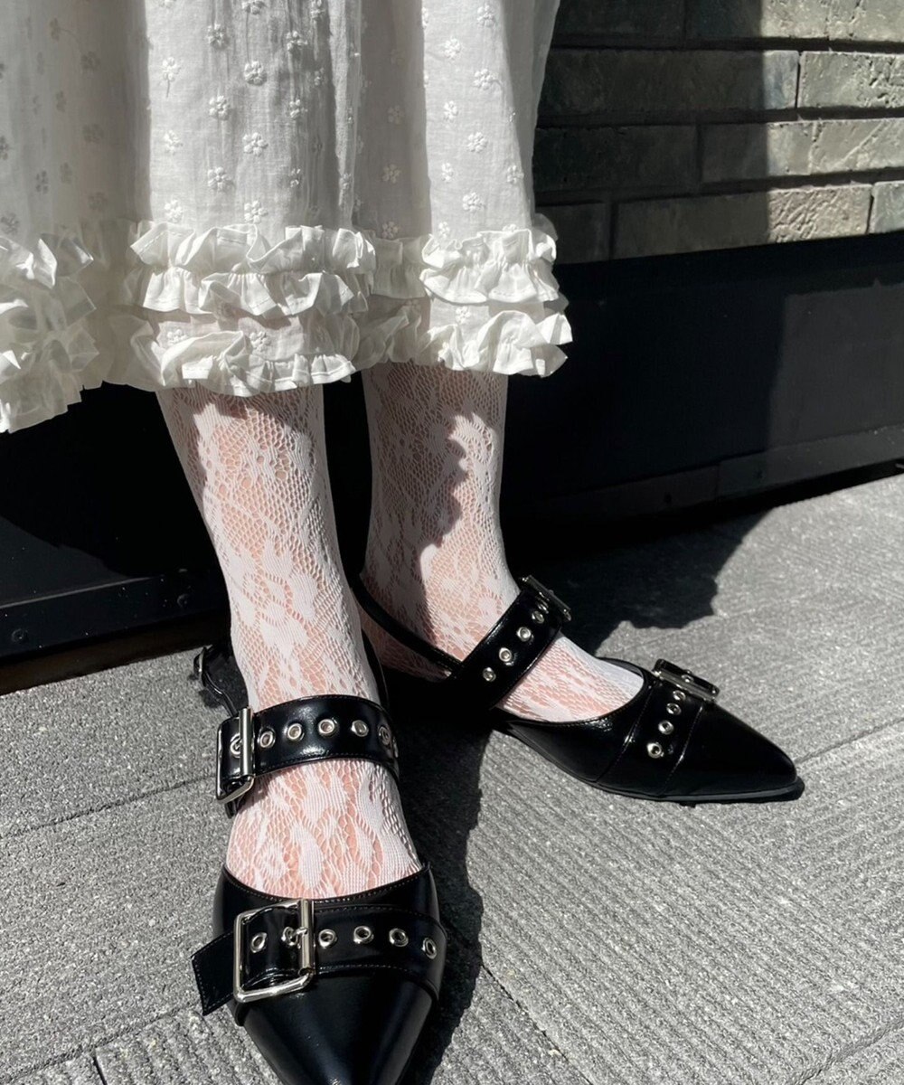 WEGO ハトメベルトポインテッドシューズ 