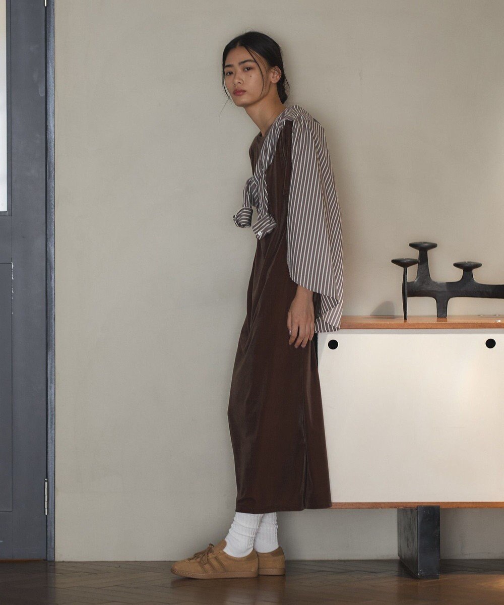 CRAFT STANDARD BOUTIQUE ベロアハーフスリーブワンピース 