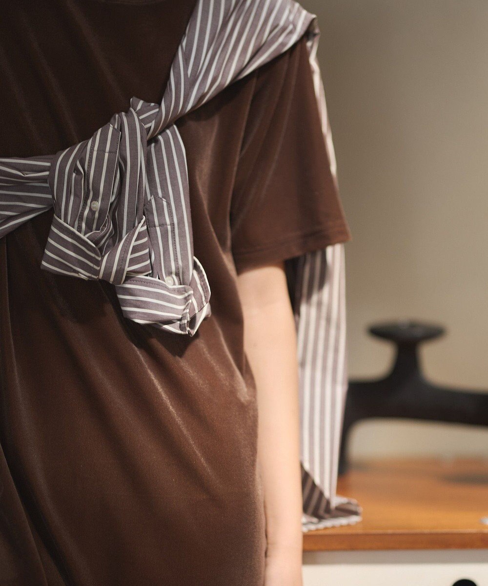 CRAFT STANDARD BOUTIQUE ベロアハーフスリーブワンピース 