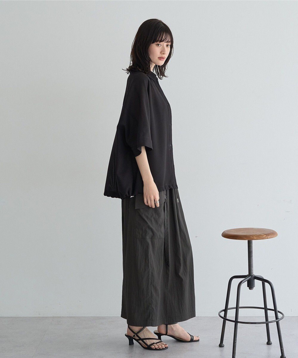 YECCA VECCA 　裾ドロストメッシュシャツ 