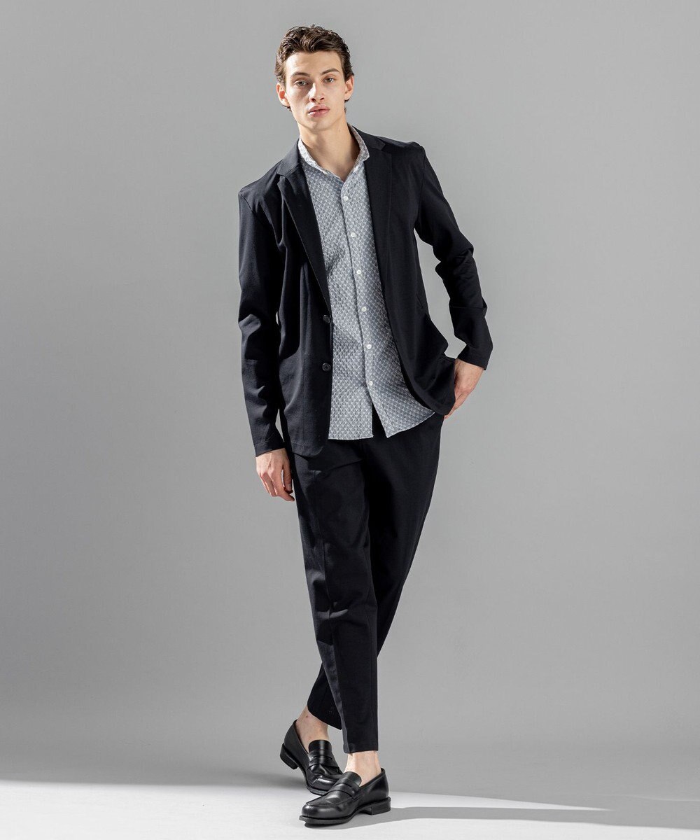 JOSEPH HOMME トライジャガードストレッチ ウイングカラー半袖シャツ 