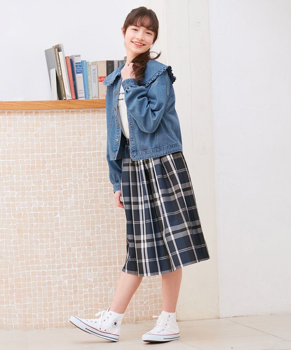 ANY KIDS フリル 襟付き デニム ジャケット 