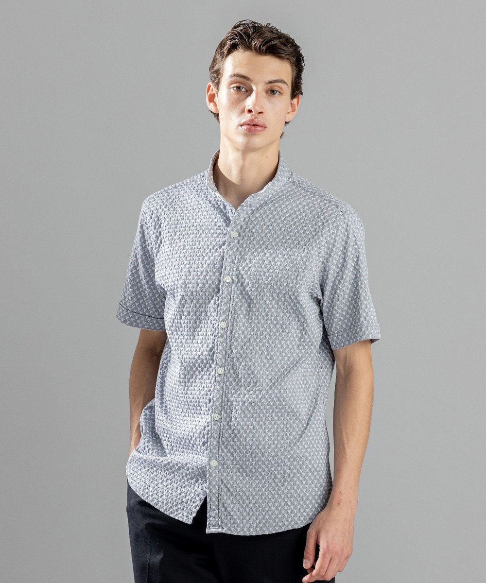 JOSEPH HOMME トライジャガードストレッチ ウイングカラー半袖シャツ 