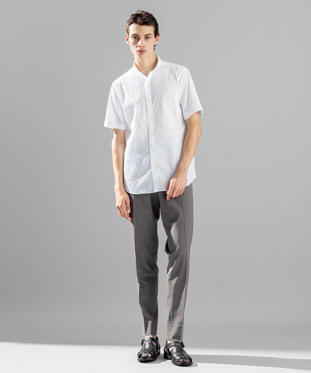 JOSEPH HOMME トライジャガードストレッチ ウイングカラー半袖シャツ 