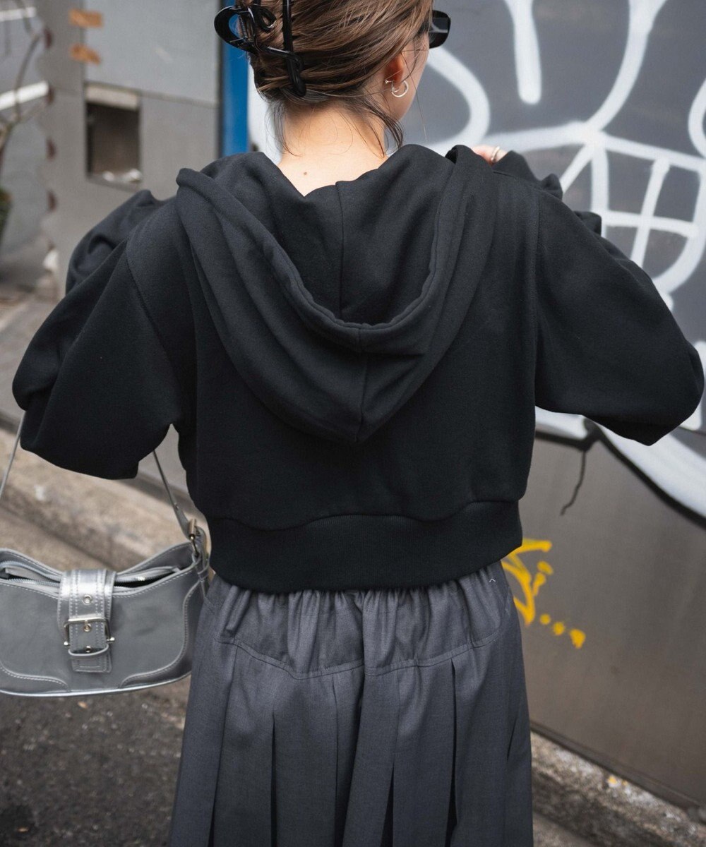 WEGO ラインストーンWジップショートパーカー 