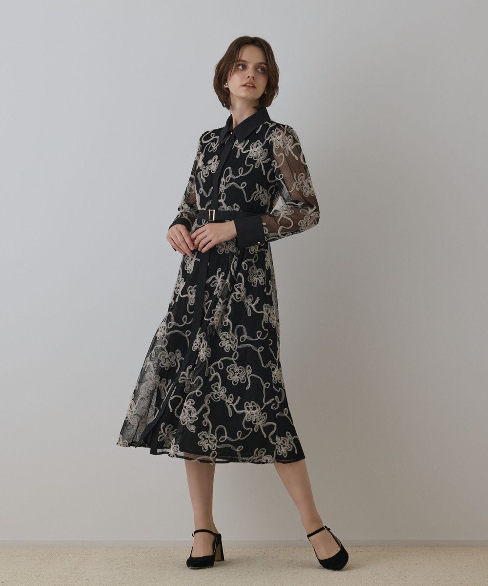 GRACE CONTINENTAL チュールコードレースワンピース 