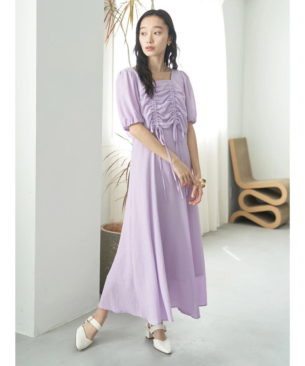 earth music&ecology ＳＥＴ２点パフスリーブブラウス＋キャミワンピース 