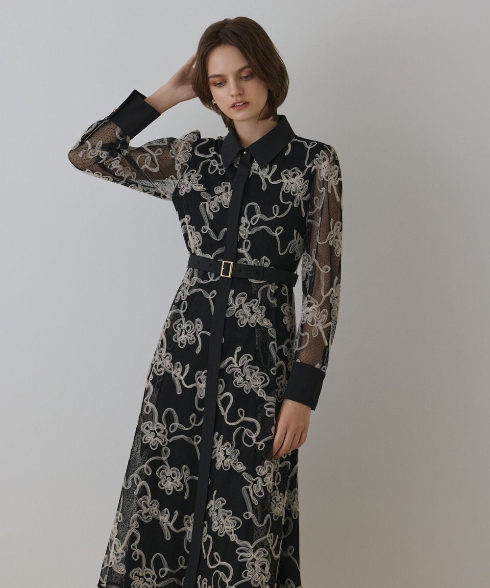 GRACE CONTINENTAL チュールコードレースワンピース 