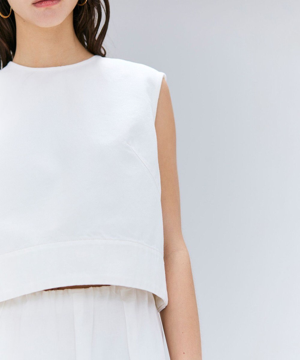 BEIGE， 【洗える・Oggi ８月号掲載】NAVIGLIO / ショート丈ノースリーブデニムブラウス 