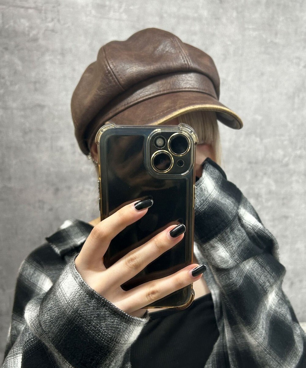 WEGO ヴィンテージPUキャスケット 