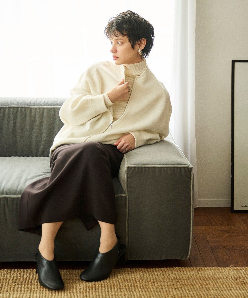 #Newans リラックスフィットドルマンニットブルゾン 