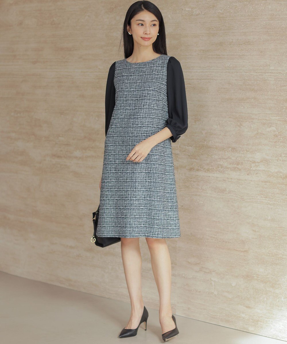 組曲 【KUMIKYOKU NAVY】ラメループモールツイード ワンピース 