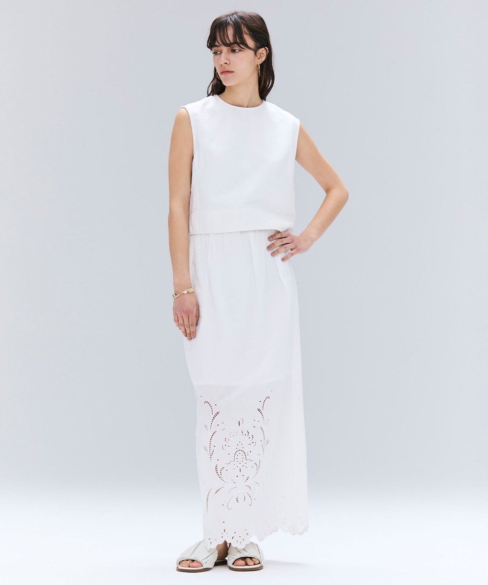 BEIGE， 【洗える・Oggi ８月号掲載】NAVIGLIO / ショート丈ノースリーブデニムブラウス 