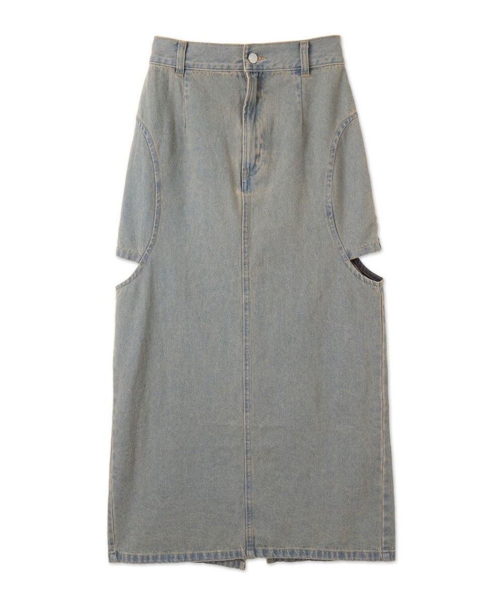 WEGO サークルカットレイヤードデニムロングスカート 