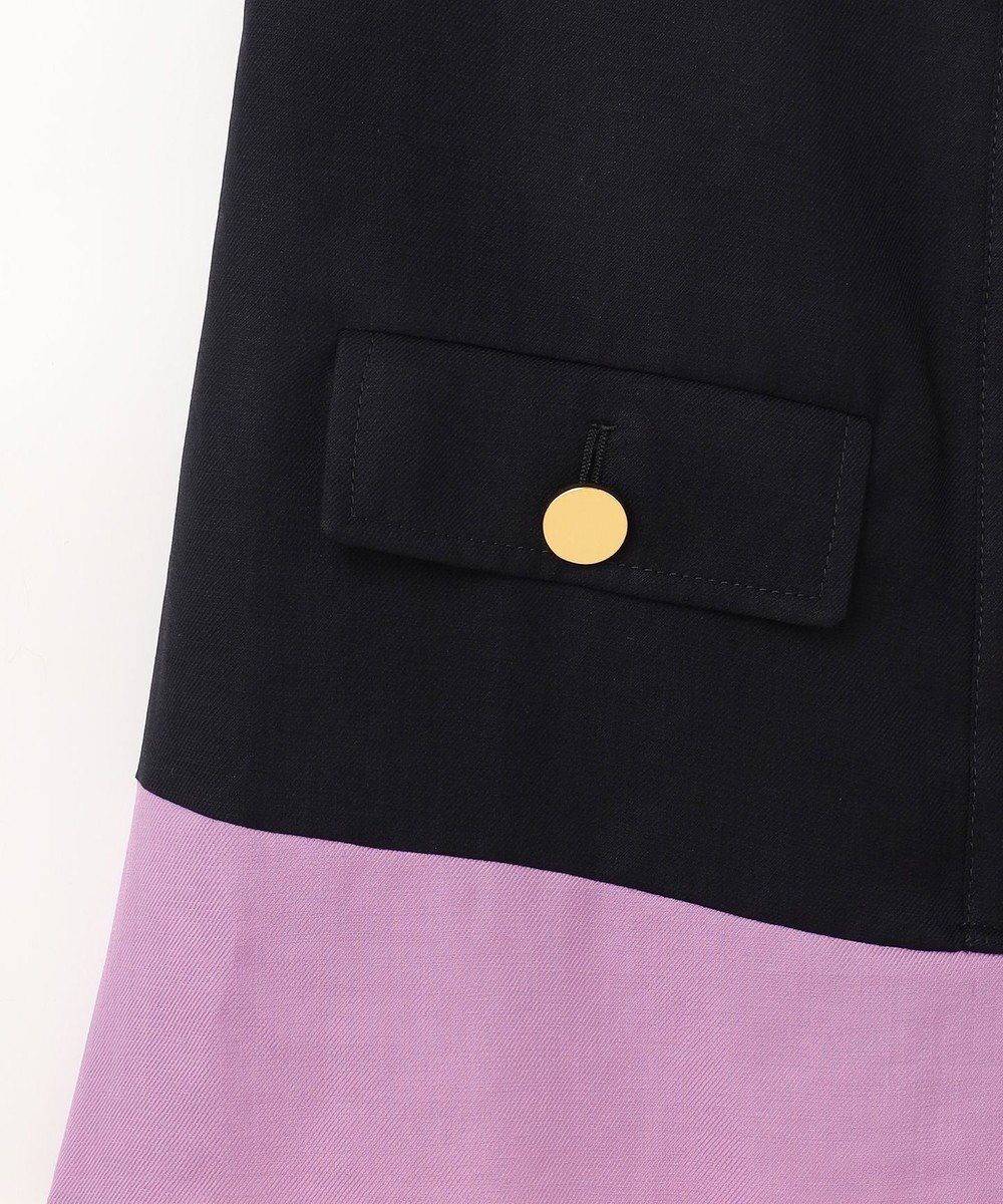 GRACE CONTINENTAL リネンタッチ配色ワンピース 