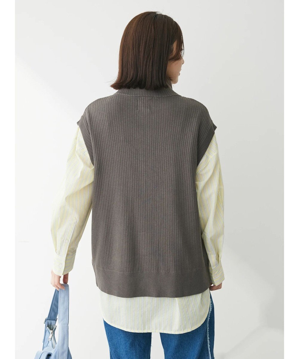 Green Parks ＺＩＰ付きリブニットベスト 