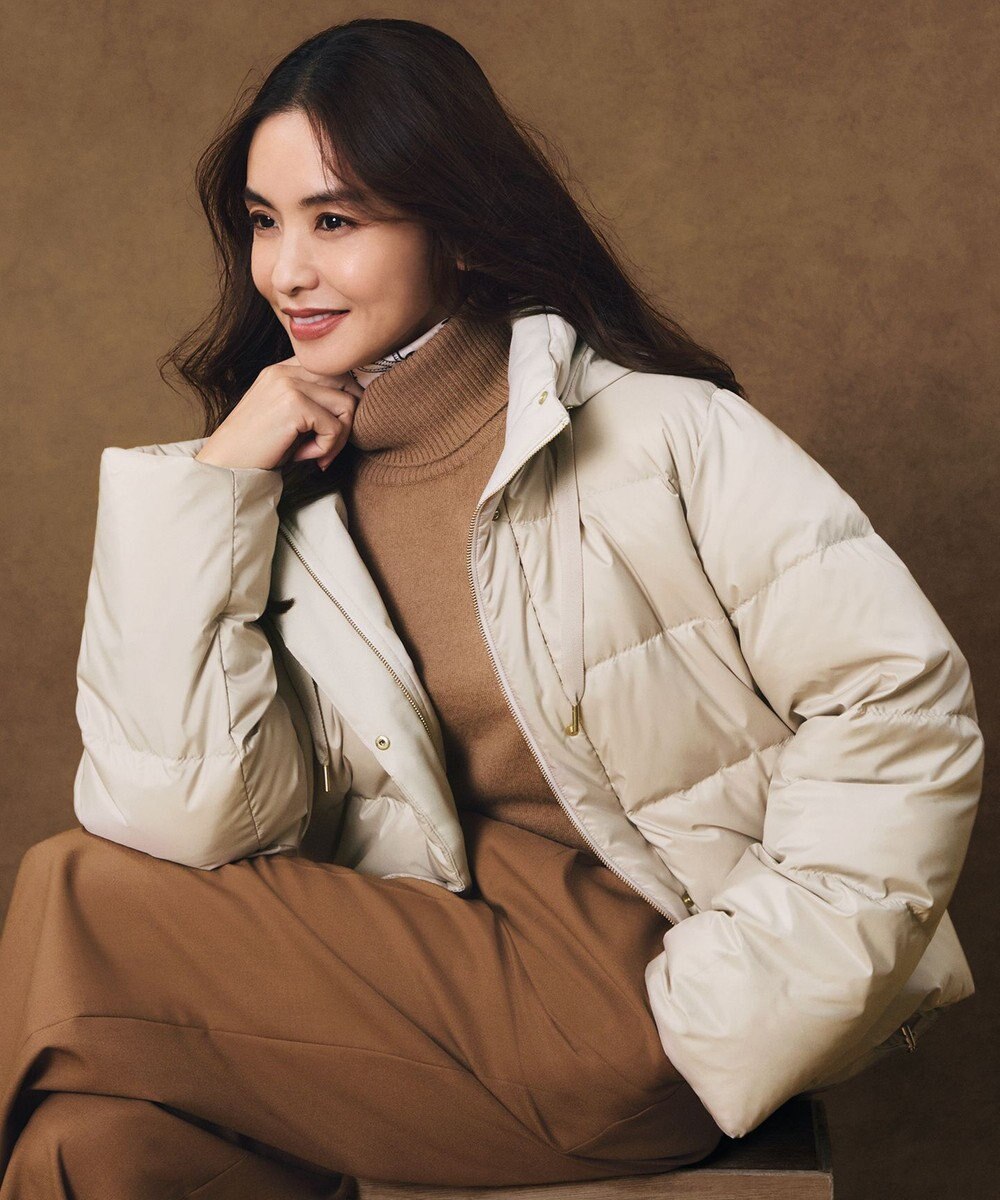 23区 S 【滝沢眞規子さん着用/CanCam11月号掲載】ナチュラルストレッチサキソニー タック ワイド パンツ 