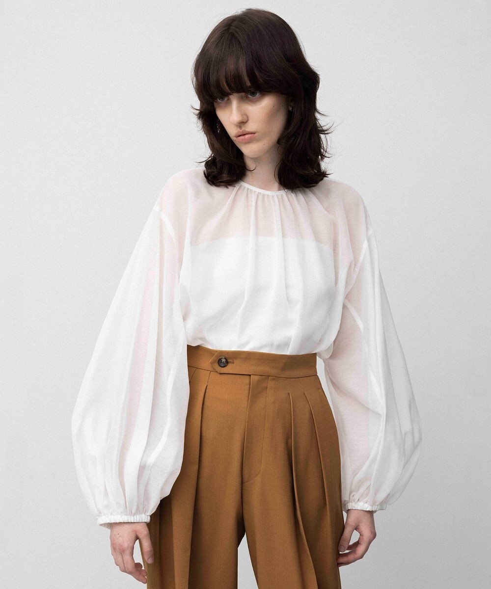 NAVE 【Nave】ブライトシアーボイル ギャザーブラウス 