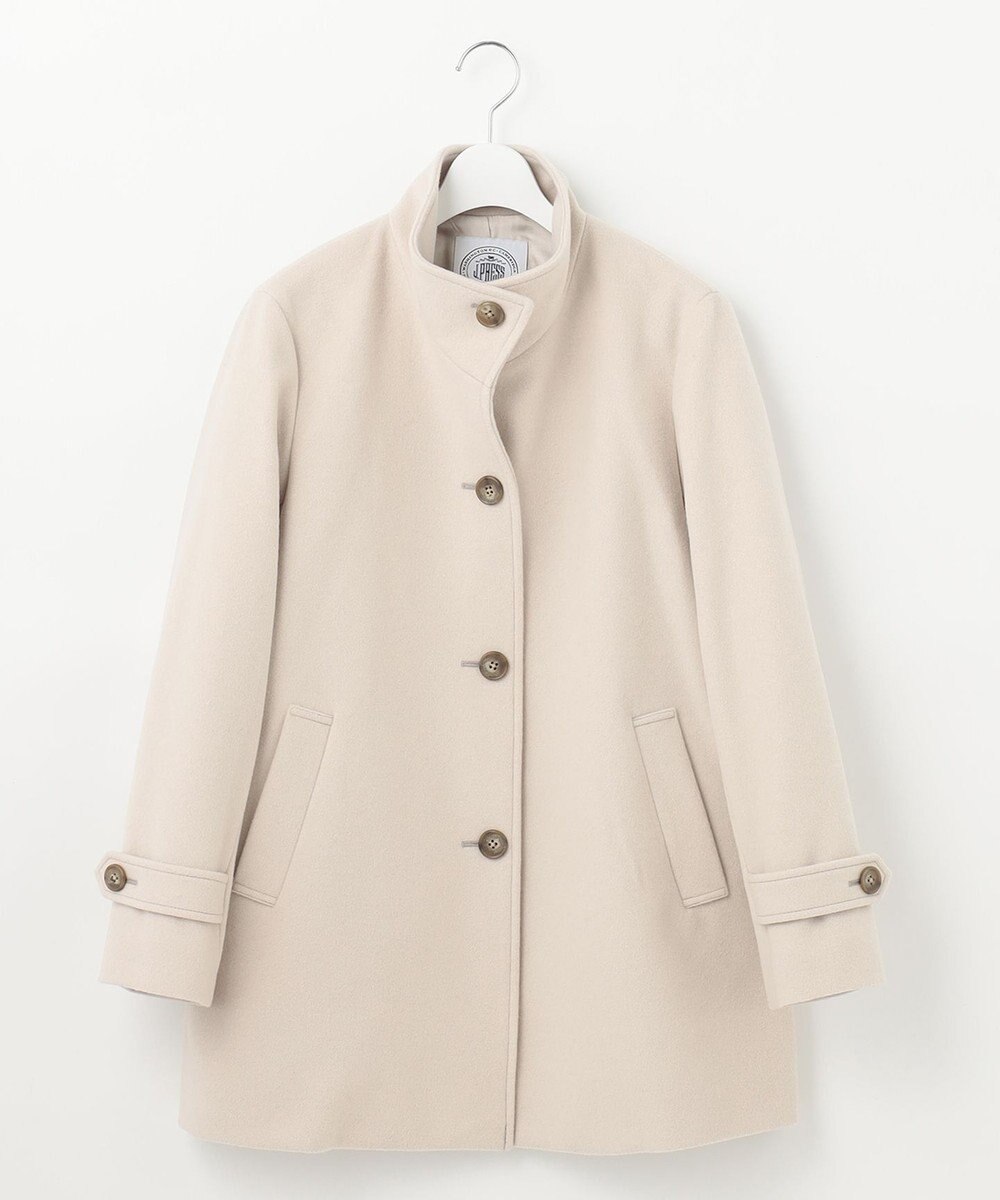 J.PRESS LADIES L ショートビーバー スタンドカラー コート 