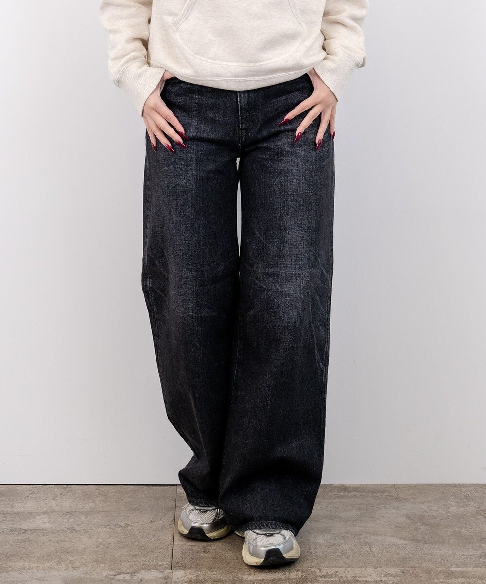 caqu modern baggy ワイドシルエットデニムパンツ USED WASH 