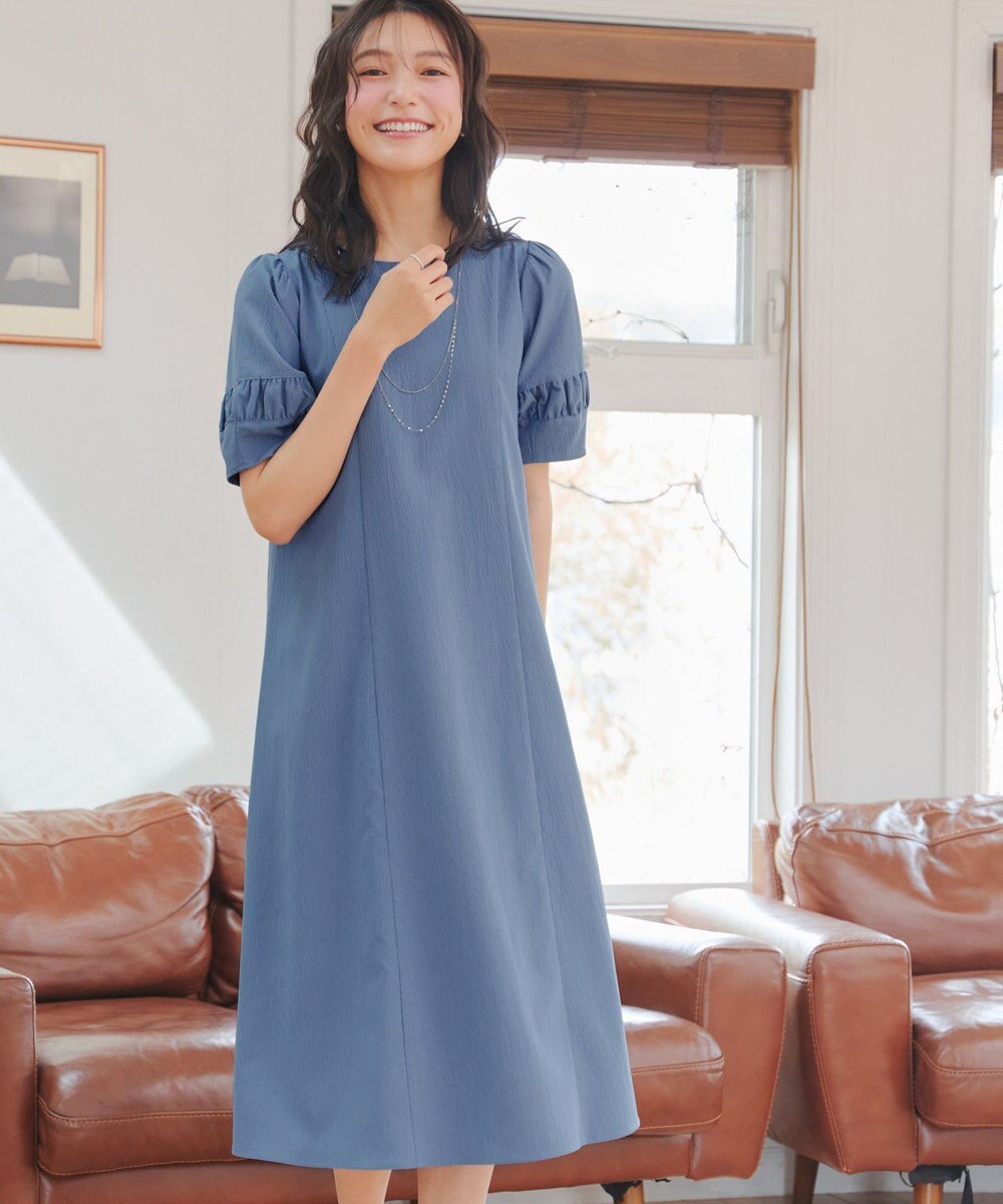 Tiaclasse 【選べる着丈・新色追加】ギャザーランタンスリーブワンピース 