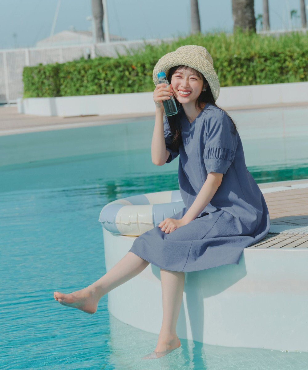 Tiaclasse 【選べる着丈・新色追加】ギャザーランタンスリーブワンピース 