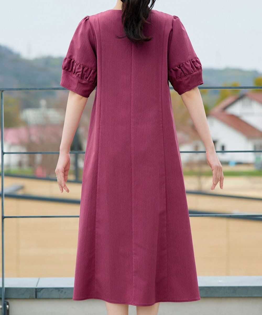 Tiaclasse 【選べる着丈・新色追加】ギャザーランタンスリーブワンピース 