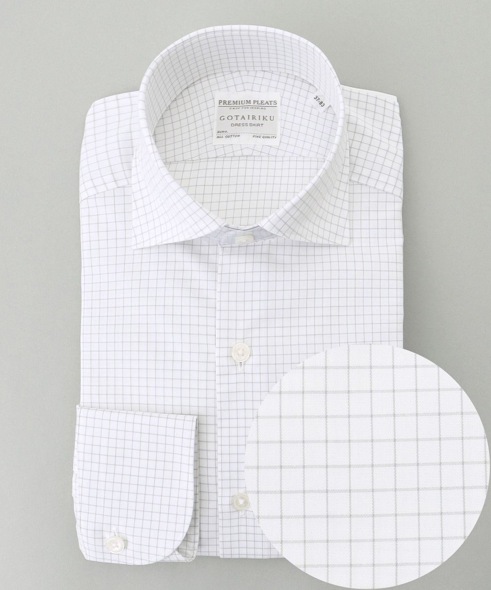 GOTAIRIKU 【形態安定】PREMIUMPLEATS_スモールワイドカラー 通年ドレスシャツ_チェック(25年春夏モデル) 