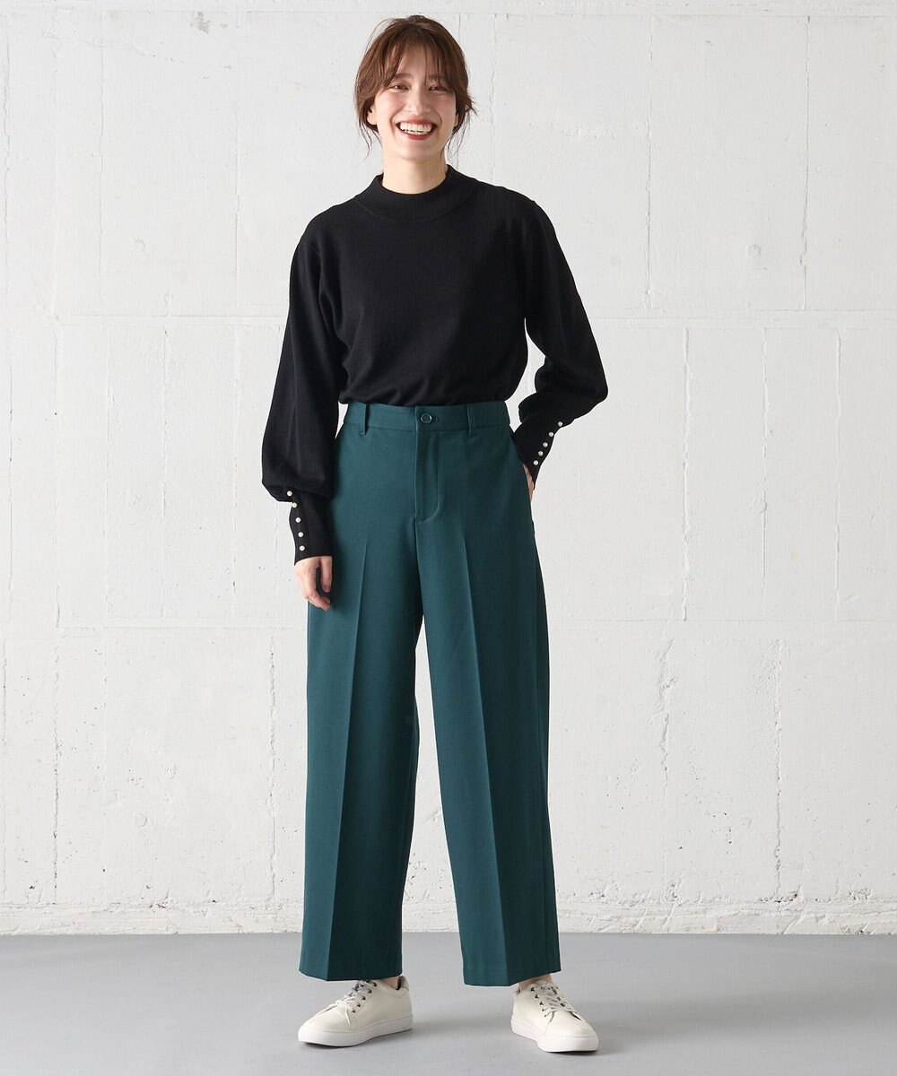 ANY 【洗濯機可/吸湿発熱】パフスリーブパールニット 