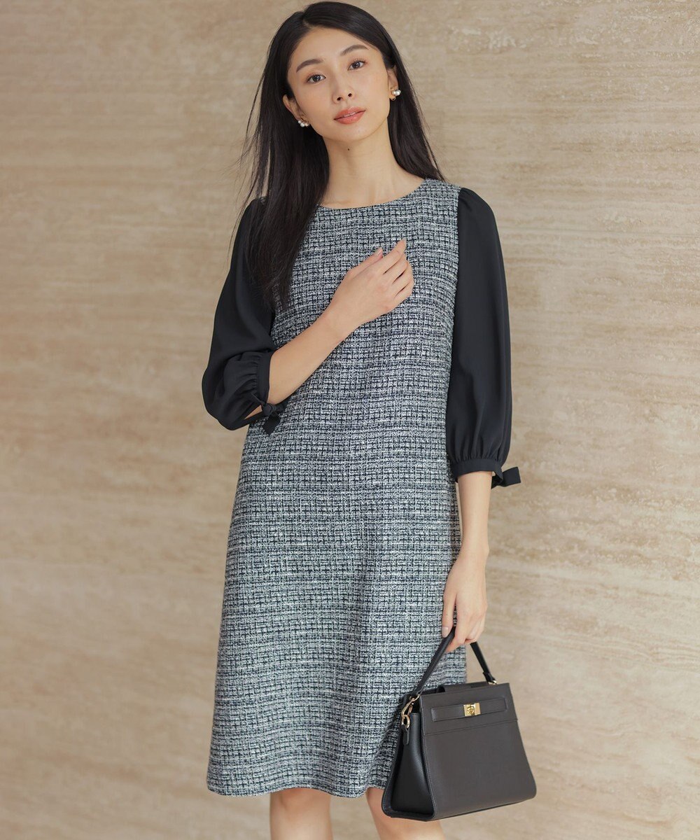 組曲 【KUMIKYOKU NAVY】ラメループモールツイード ワンピース 