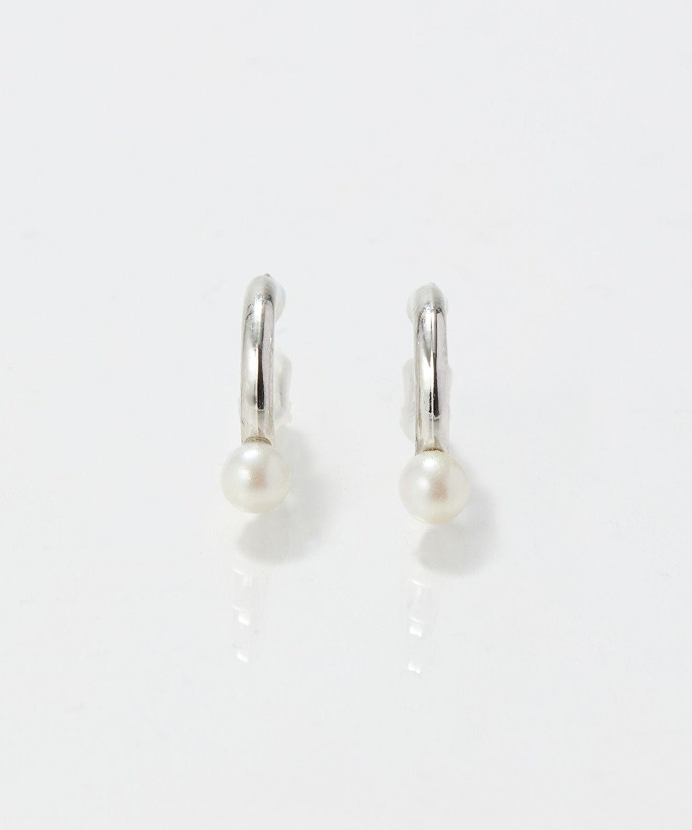 Phoebe 〈痛くないシリーズ/金属アレルギー対応〉ソロパールフープライトフィットイヤリング　シルバー/ニッケルフリー 