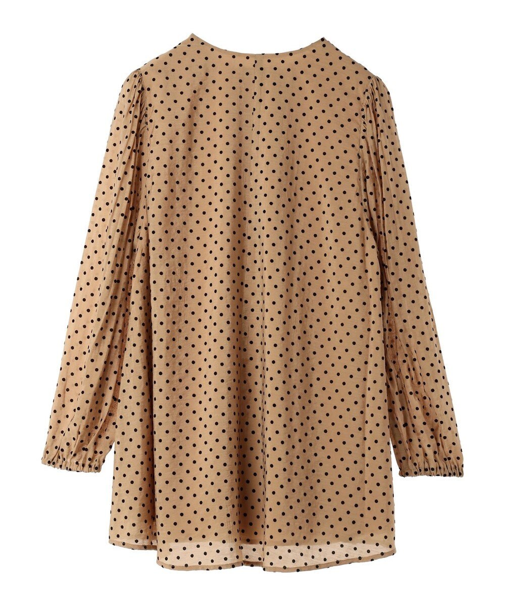 earth music&ecology ドットチュニック丈リボン付きワンピース 