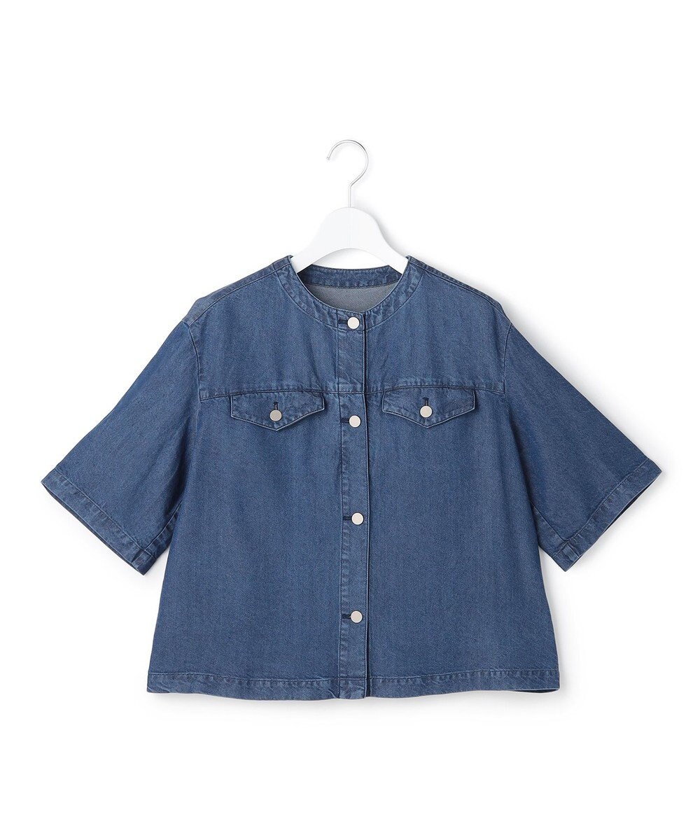 ICB L ナチュラルソフトデニム クロップドジャケット 