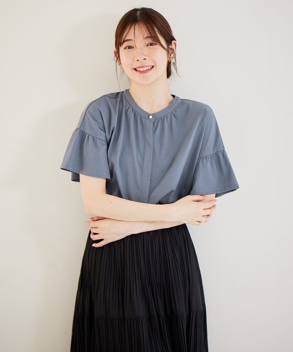 ANY SIS 【UVケア・接触冷感】汗ジミ防止加工カット ブラウス 