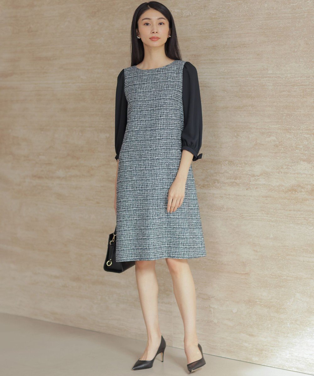 組曲 【KUMIKYOKU NAVY】ラメループモールツイード ワンピース 