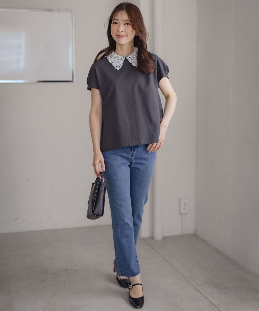 組曲 S 【2WAY】レース襟フレンチテリー カットソー 
