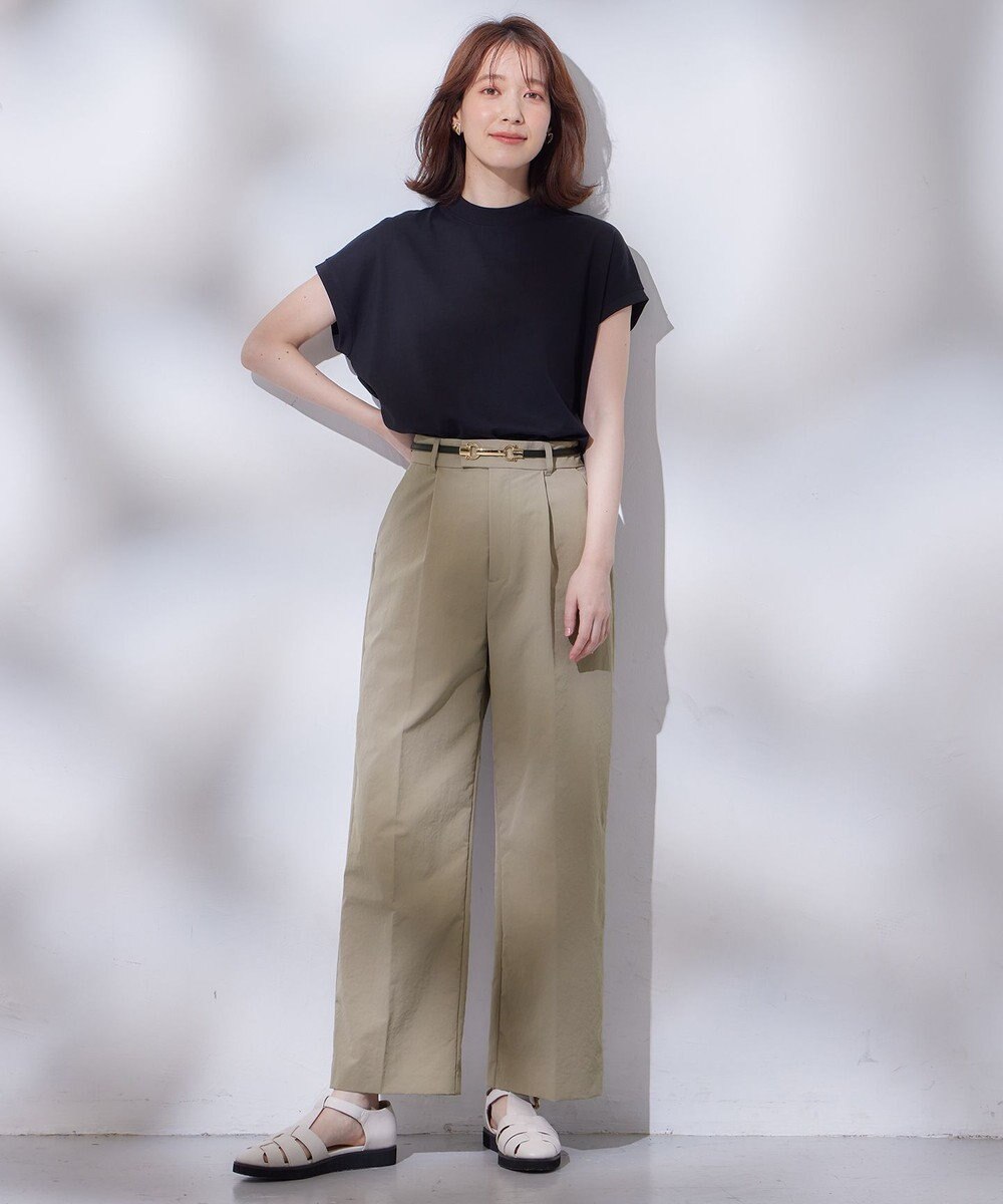 ANY L 【吸水速乾/イージーケア/ストレッチ/ウエストゴム/洗濯機可能】ドライチノタックパンツ 