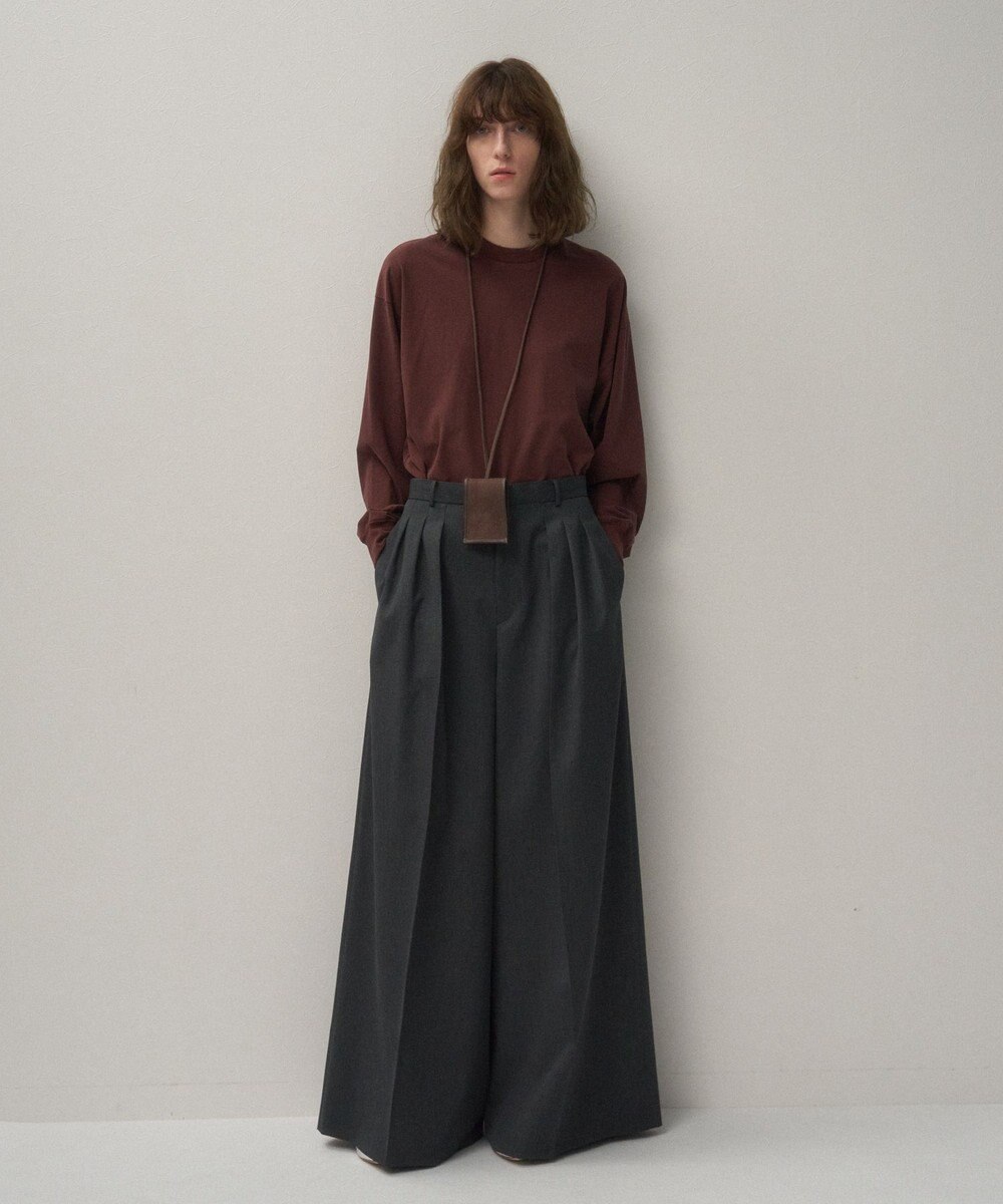 ATON COMPACT WOOL | 3タックワイドパンツ 