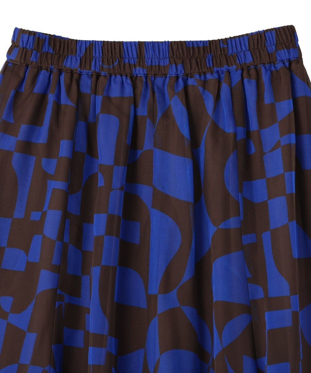 YECCA VECCA アート柄シアーロングスカート 
