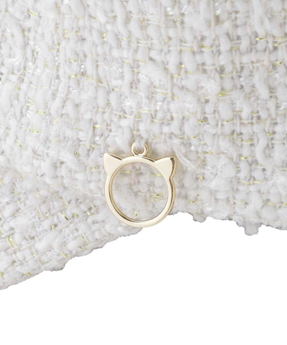 MOONBAT PAUL&JOE ACCESSOIRES(ポール&ジョー)ツイード キャップ 帽子 ネコチャーム付 UVカット 