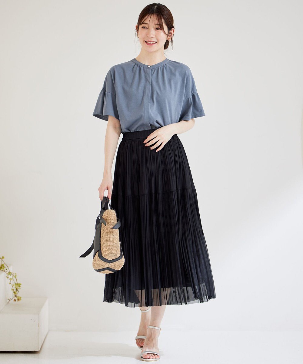 ANY SIS 【UVケア・接触冷感】汗ジミ防止加工カット ブラウス 