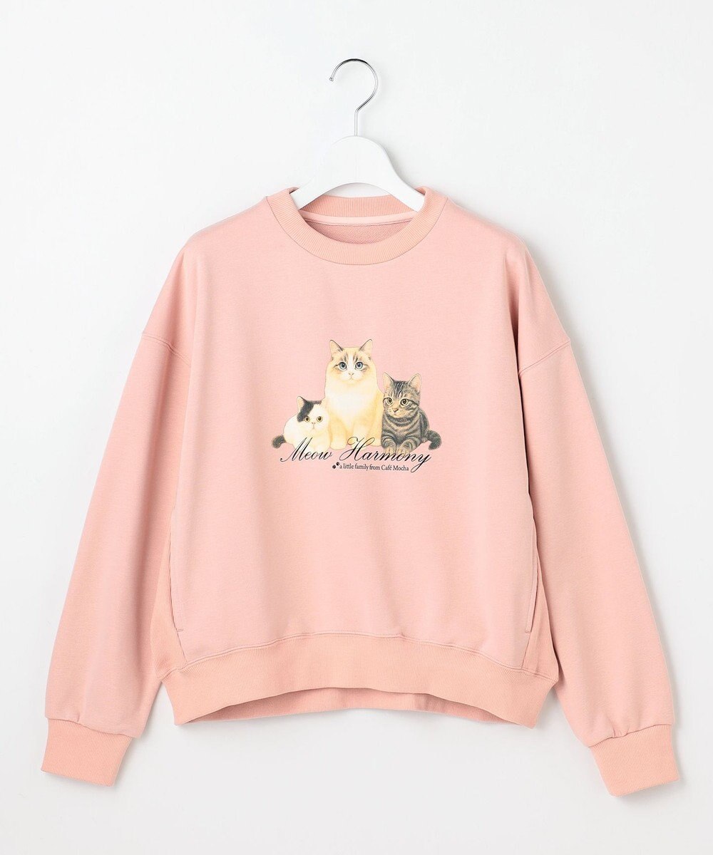 Feroux 【猫カフェMOCHAコラボ】猫ちゃんプリント トレーナー 