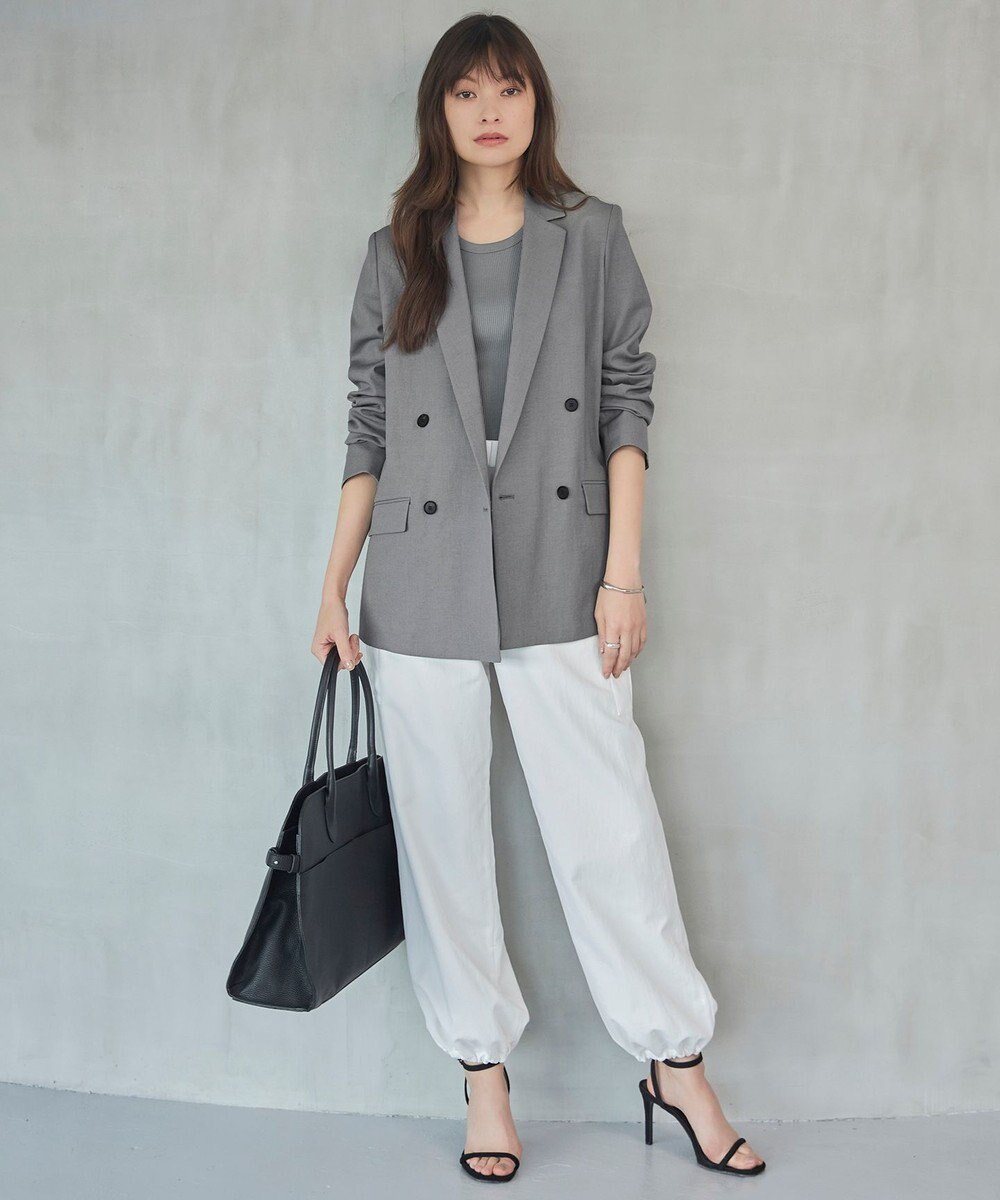 ICB 【接触冷感・UVケア・撥水・洗える】 LooseWeave ダブルブレストジャケット 