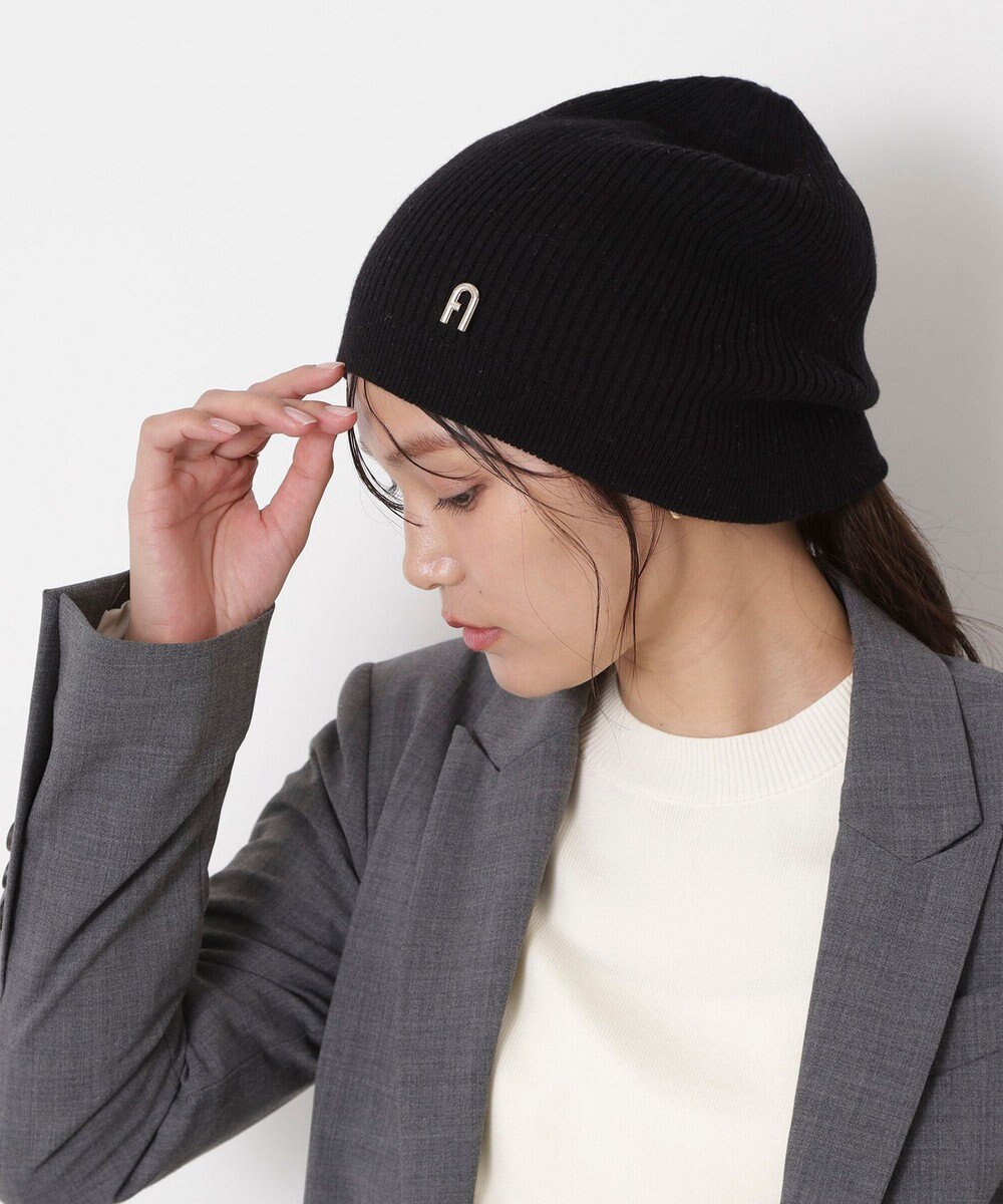 MOONBAT 【WEB限定】FURLA(フルラ)アーチロゴ付き ニット帽 帽子 UVカット 手洗いOK 