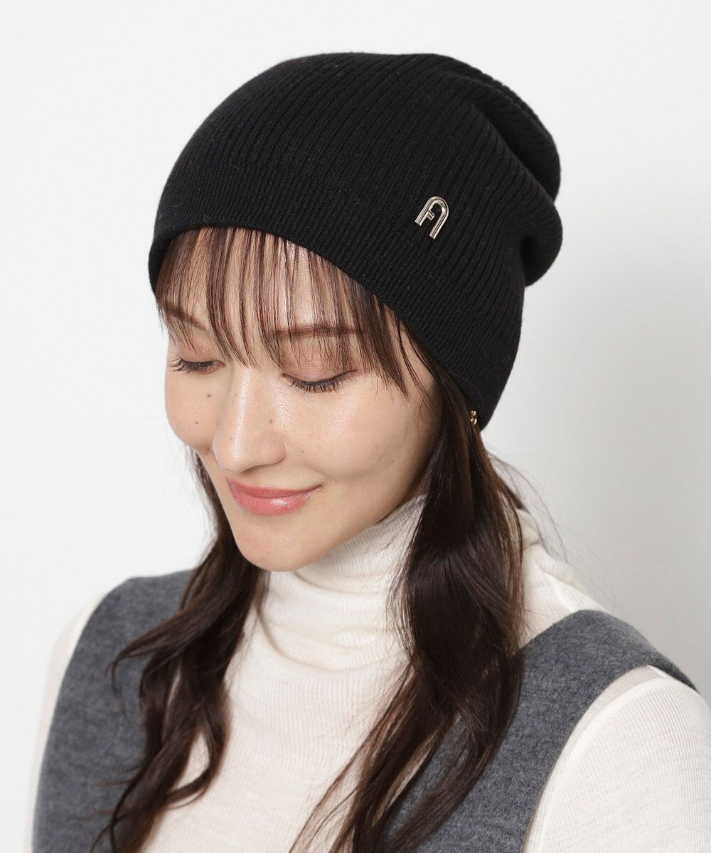 MOONBAT 【WEB限定】FURLA(フルラ)アーチロゴ付き ニット帽 帽子 UVカット 手洗いOK 