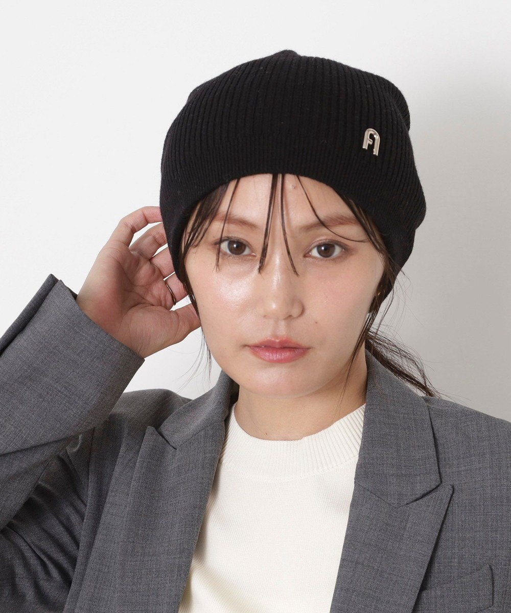 MOONBAT 【WEB限定】FURLA(フルラ)アーチロゴ付き ニット帽 帽子 UVカット 手洗いOK 
